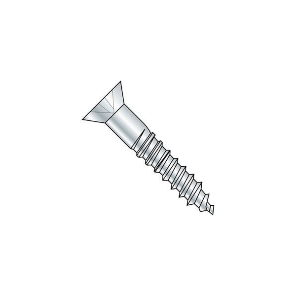 Wood Screw, #4, 1/2 in, Zinc Plated Steel Flat Head Phillips Drive, 100 PK